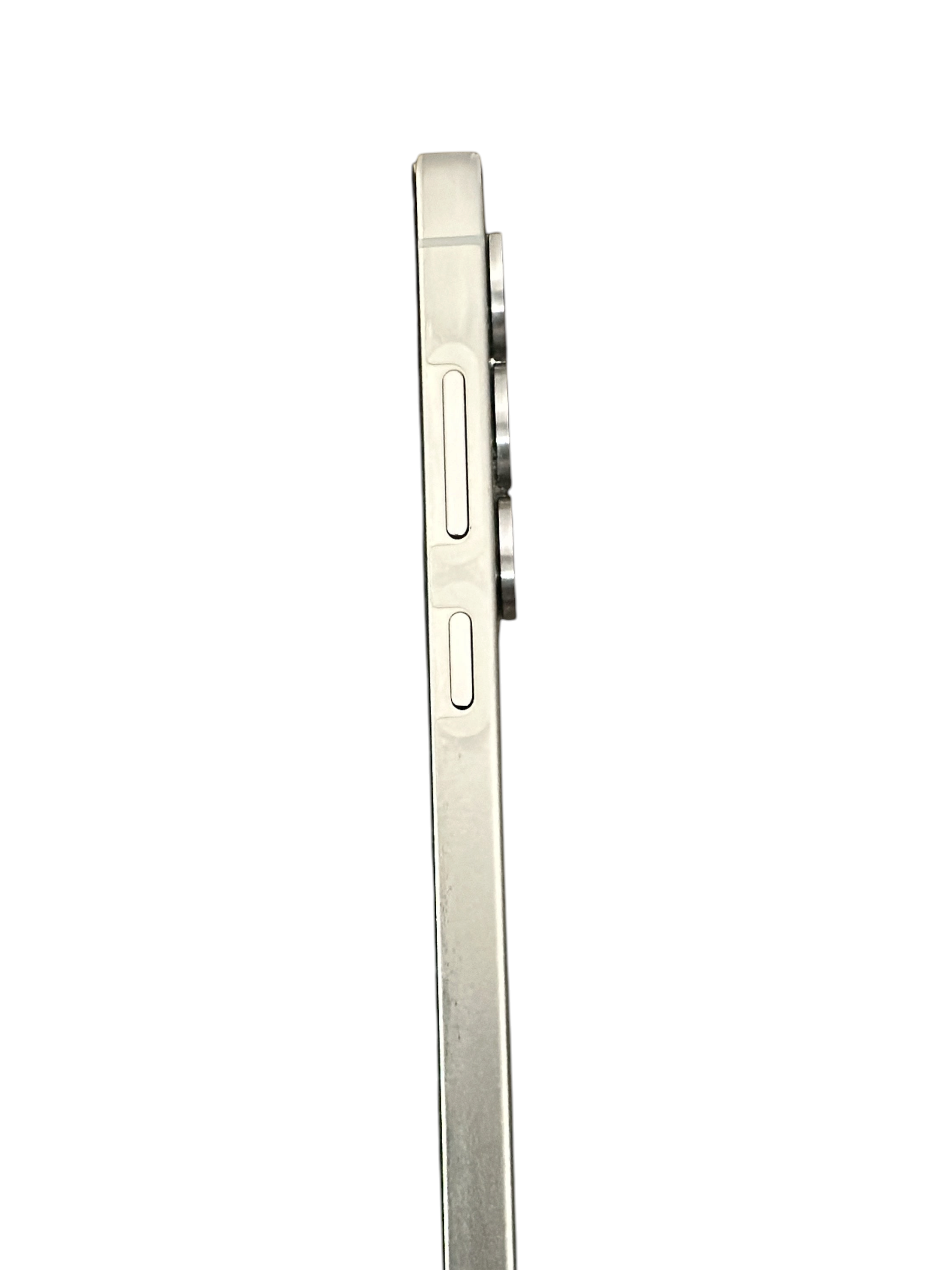 Iphoneio Official Galaxy S25 smartphone side profile showing metallic frame, volume buttons, and camera lens bump