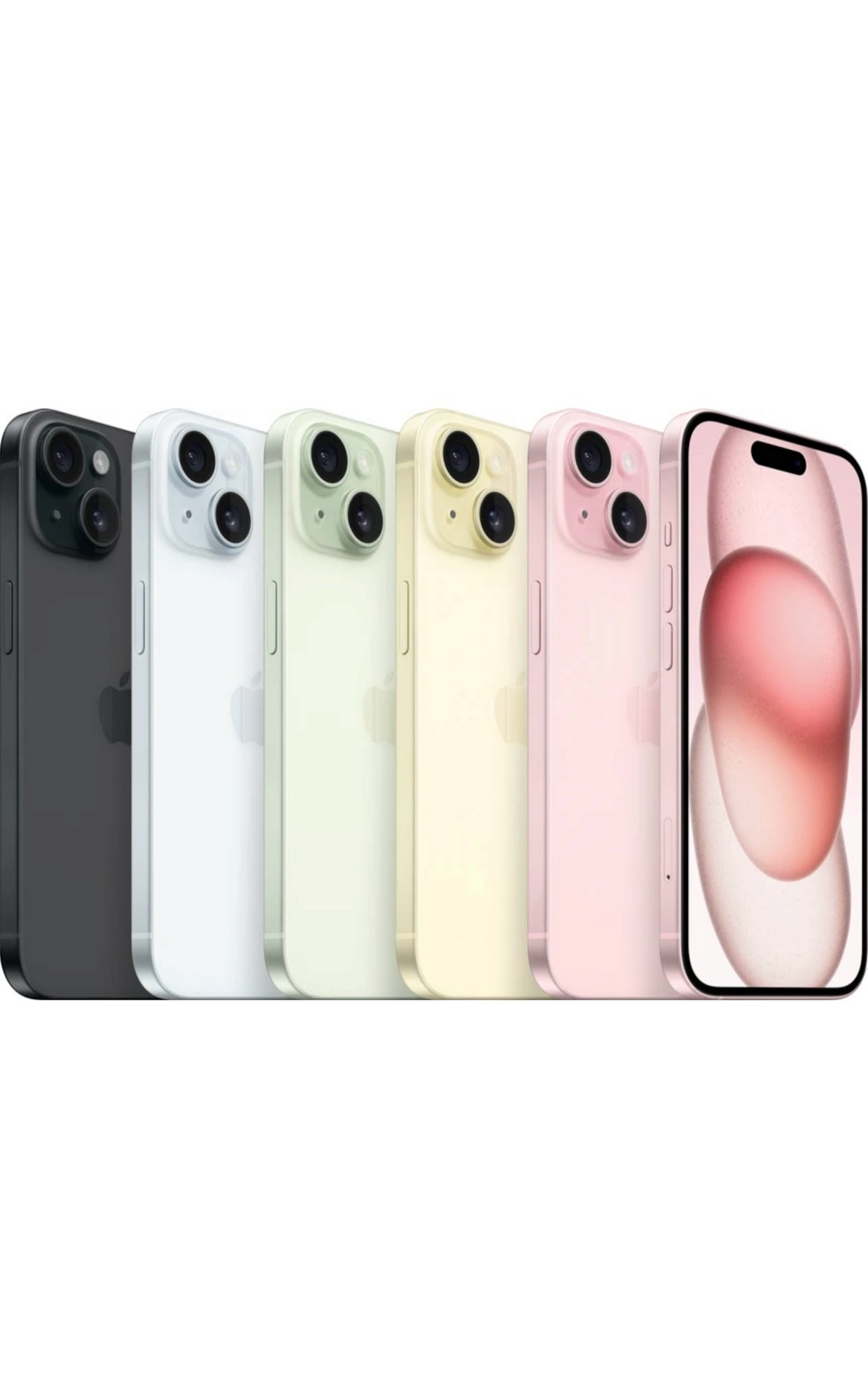 Iphoneio Official advanced smartphones in black, white, green, yellow, and pink with dual-lens camera systems