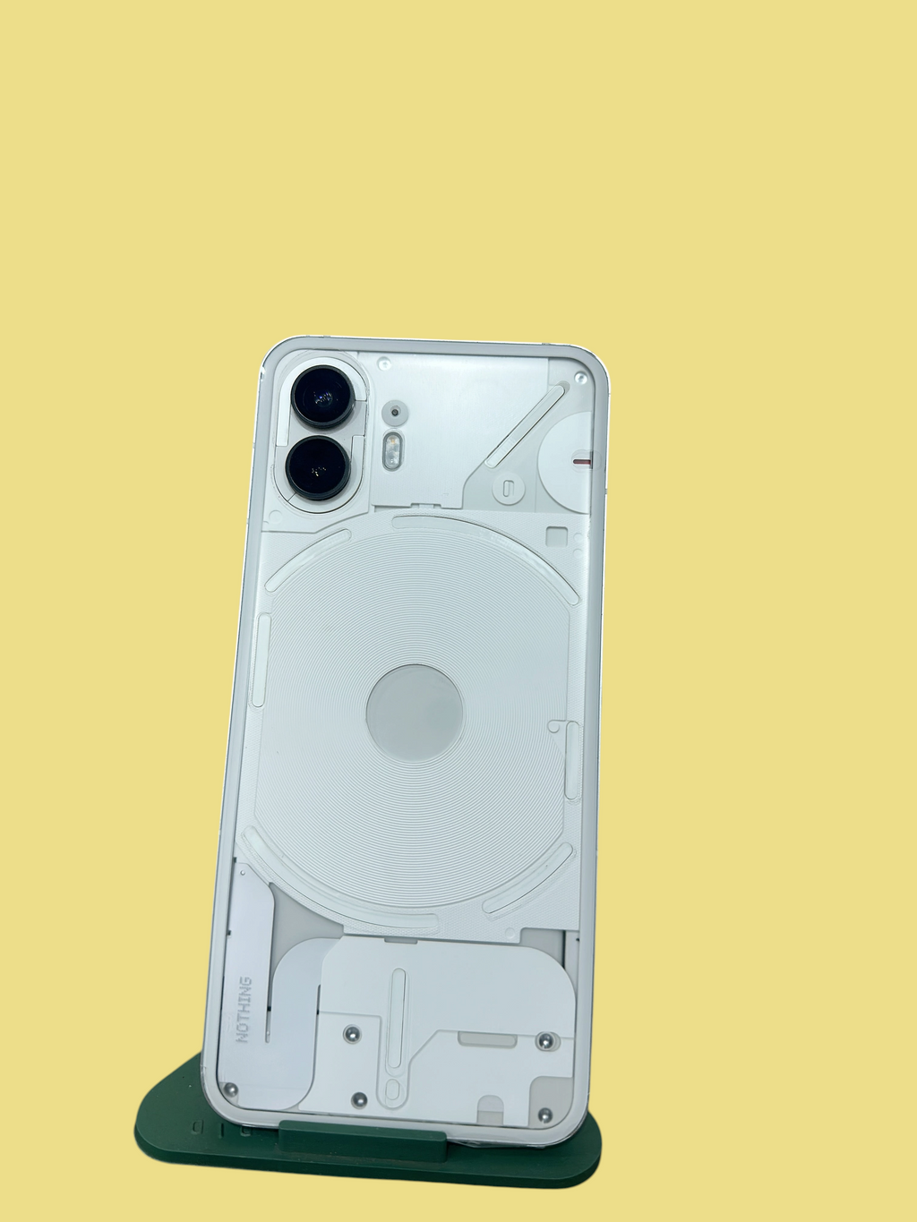 Iphoneio Official Nothing Phone 2 in white with a transparent back design and iconic Glyph Interface lighting system.