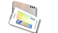 Iphoneio Official Samsung Galaxy A34 5G smartphone with iridescent back finish and its retail packaging box