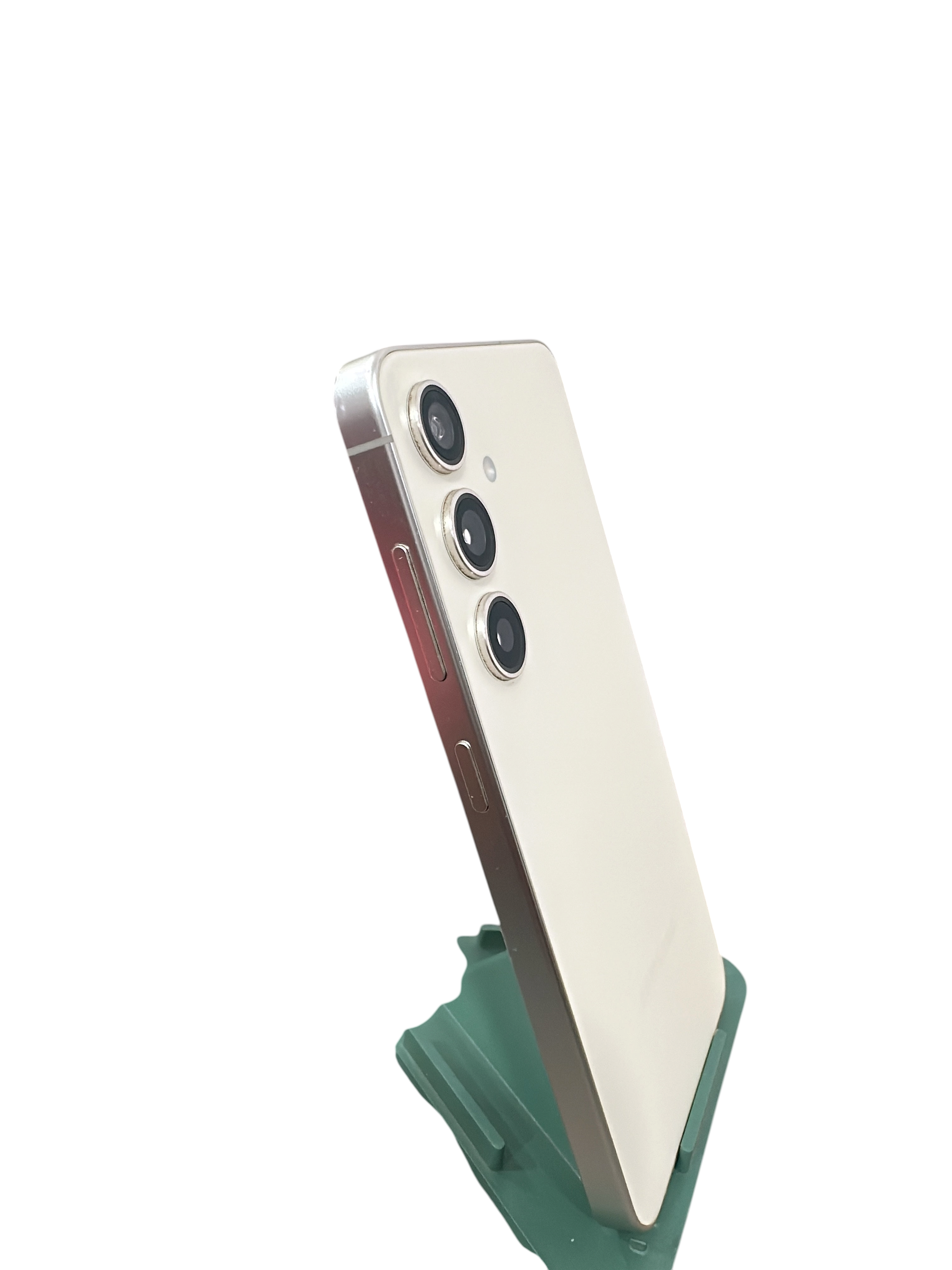 Iphoneio Official Samsung Galaxy smartphone in cream with a triple-lens camera system and flat-edge frame
