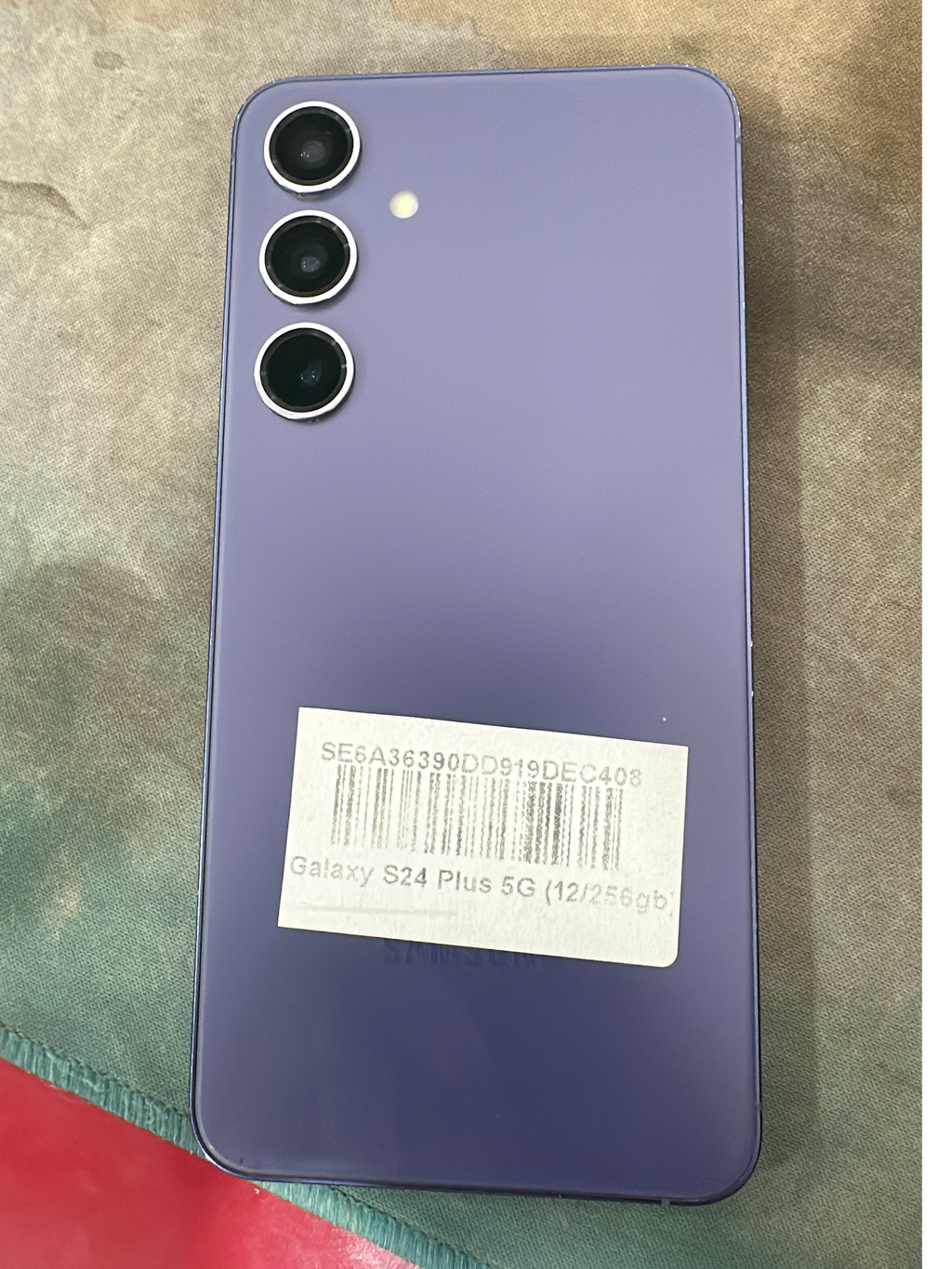 Iphoneio Official Samsung Galaxy S24 Plus 5G smartphone in purple with triple rear camera system
