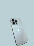 Iphoneio Official silver smartphone with a triple-lens camera system and a sleek glass back design.