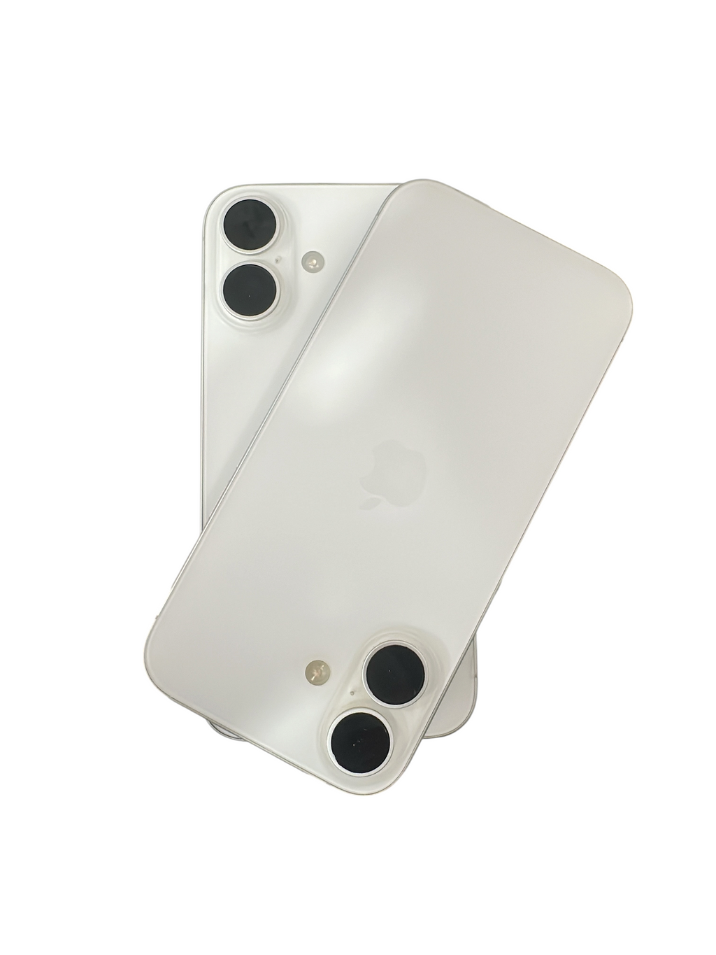 Iphoneio Official premium white smartphone with a sleek glass back and dual-lens camera system on its original box.