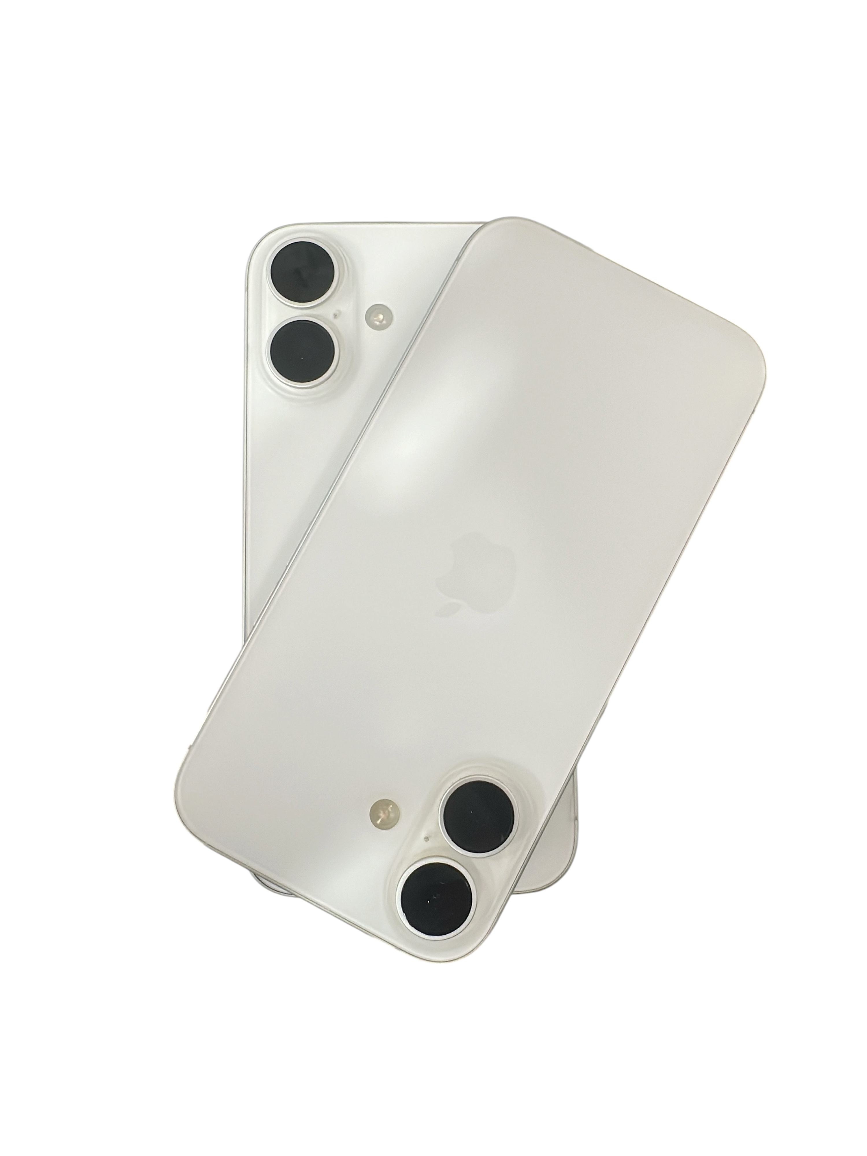 Iphoneio Official premium white smartphone with a sleek glass back and dual-lens camera system on its original box.